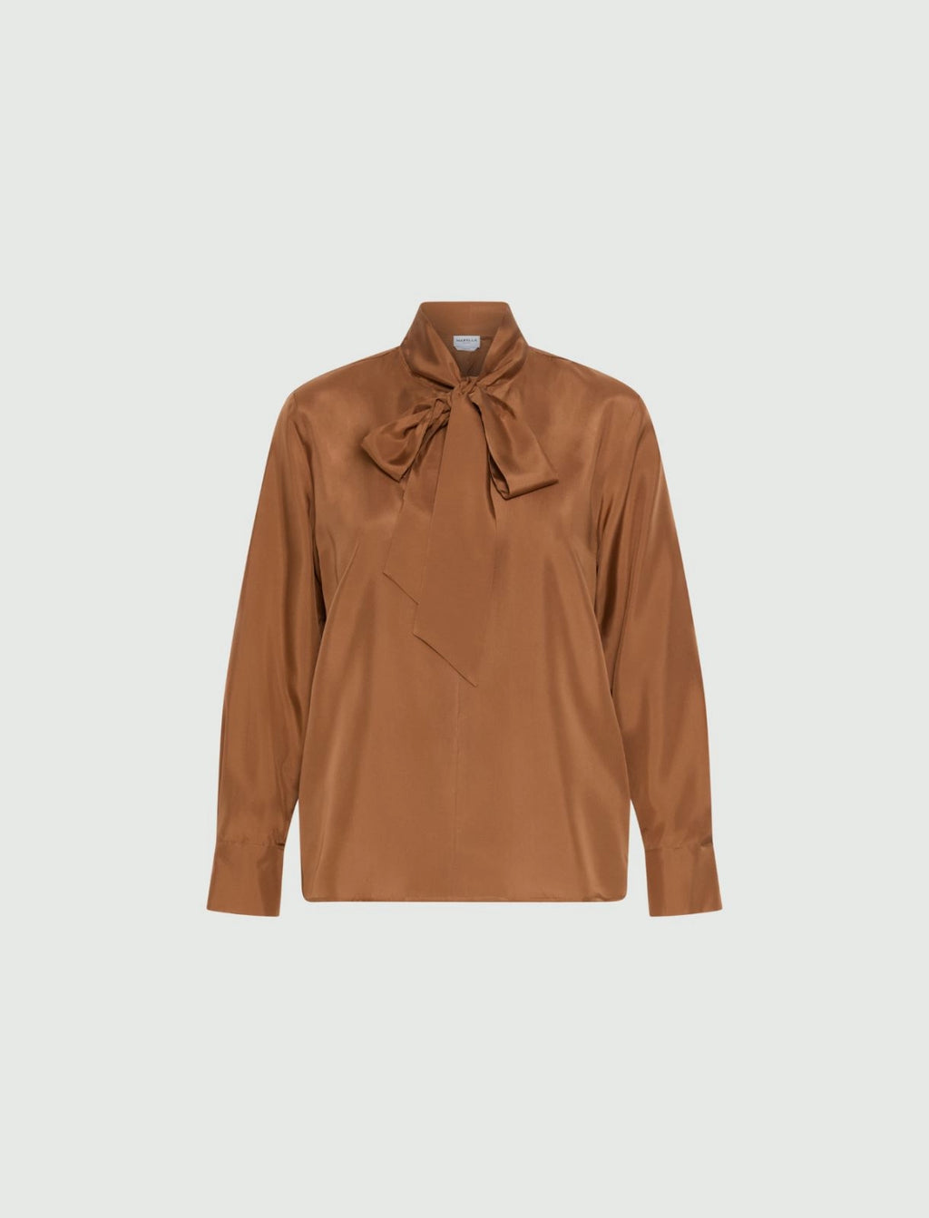 Camicia in seta habotai - TABACCO