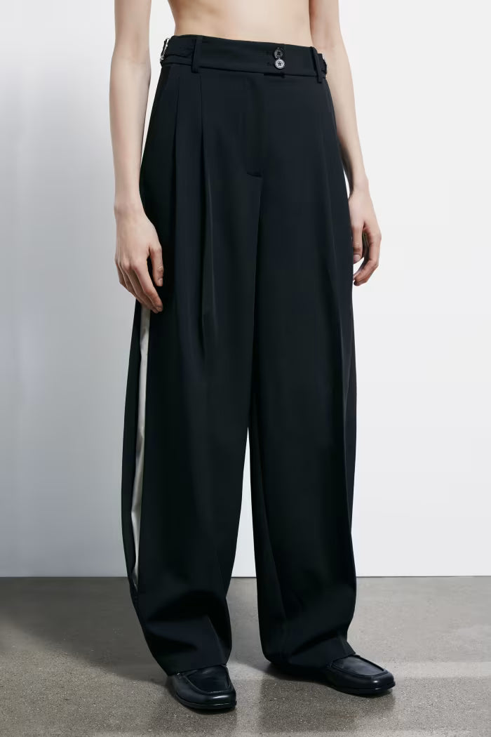 Pantaloni palazzo con inserti in raso Patrizia Pepe