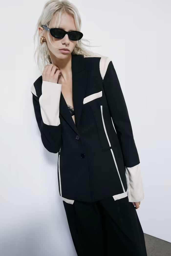 Blazer slim color black patrizia pepe