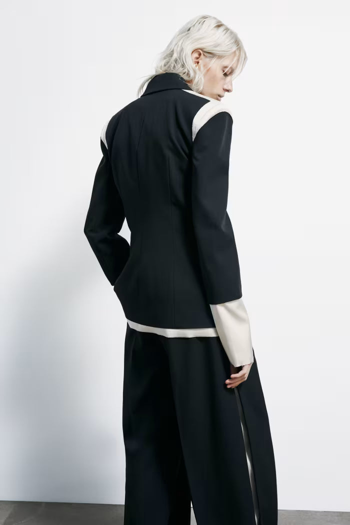 Blazer slim color black patrizia pepe