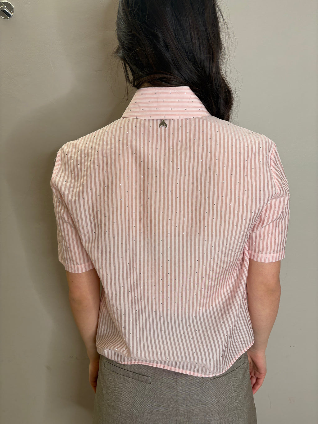Camicia manica corta con strass. Patrizia Pepe
