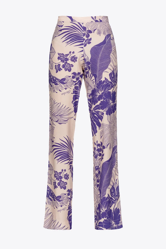 pantalone stampa tropicale