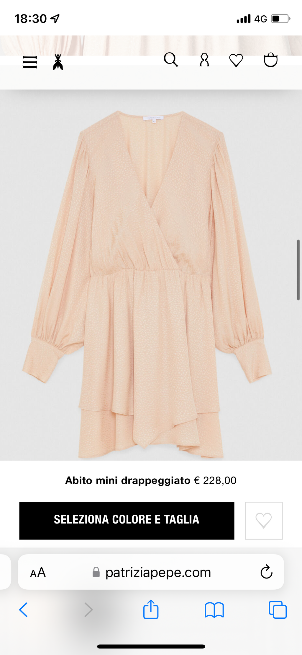 Mini abito con drappeggio